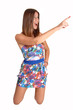 Girl pointing with her finger.
