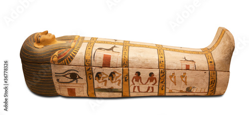 Photo: Egyptian sarcophagus isolated with clipping path Egyptian sarcophagus isolated with clipping path
