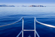 Boat bow in ibiza sailing to Esparto island Boat bow in ibiza sailing to Esparto island
