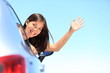 Car woman happy Car woman happy