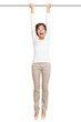 woman hanging isolated