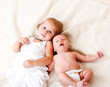 Toddler and newborn