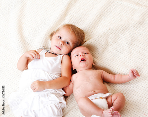 Photo: Toddler and newborn Toddler and newborn