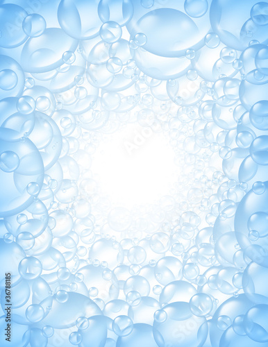Illustration: Bubbles background in perspective with center glow Bubbles background in perspective with center glow