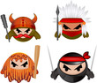 Set of bubbles warriors