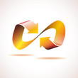 Logo infinite with arrows. Heating concept # Vector
