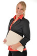 Junge Frau mit Bewerbungsmappe