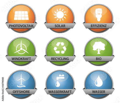 Vektor: vector buttonset - colored *** green energy vector buttonset - colored *** green energy