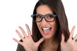 Woman in silly glasses