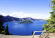 Deep blue Crater Lake of Oregon State, in the summer