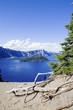 Deep blue Crater Lake of Oregon State, in the summer