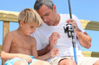 father and son fishing