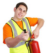 guy with fire extinguisher