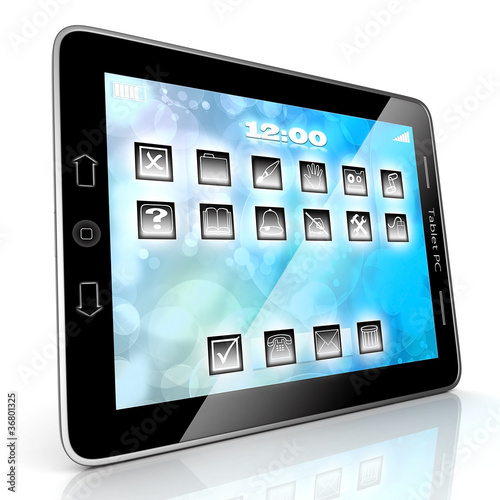 Illustration: Image of computer technology on a white background isolated Image of computer technology on a white background isolated