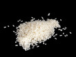 Rice on black background