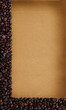 Coffee grains on the burlap