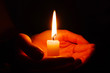 candle in a hand