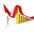 3d man turning the arrow on the upside
