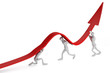3d persons turning the arrow on the upside