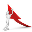 3d man turning the arrow on the upside