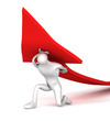 3d man turning the arrow on the upside