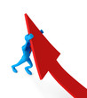 3d man turning the arrow on the upside