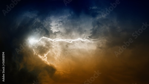 Illustration: Lightning in dark sky Lightning in dark sky