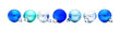 Blue Christmas baubles arranged in row Blue Christmas baubles arranged in row