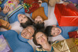 Cheerful family with gifts Cheerful family with gifts