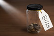 Coins in a jam jar