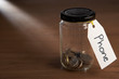 Coins in a jam jar