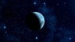 The moon (planet) in the star sky The moon (planet) in the star sky