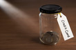 Coins in a jam jar