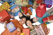 Cheerful family with gifts Cheerful family with gifts