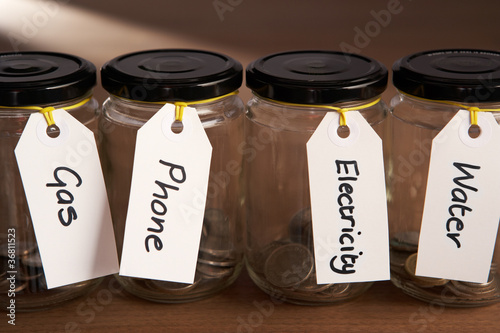 Photo: Coins in a jam jar Coins in a jam jar