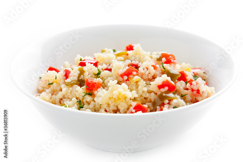 Photo: Bowl of vegetable couscous Bowl of vegetable couscous
