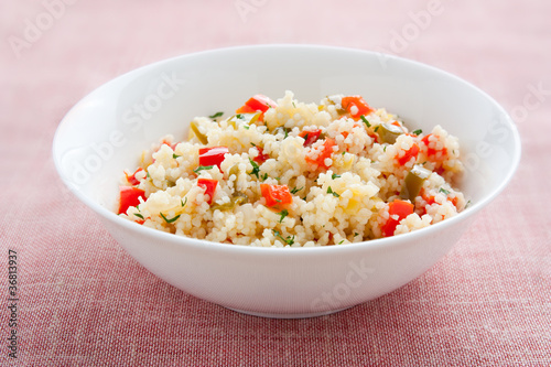 Photo: Bowl of couscous with vegetables Bowl of couscous with vegetables