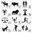 Signs of the Zodiac in the form of vector silhouettes. Signs of the Zodiac in the form of vector silhouettes.