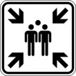 Sammelstelle Sammelplatz Versammlung Piktogramm Zeichen