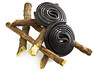 liquorice candy on the white
