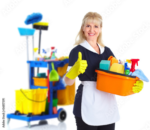 Photo: Cleaner maid woman. Cleaner maid woman.
