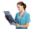 Young female doctor checking MR