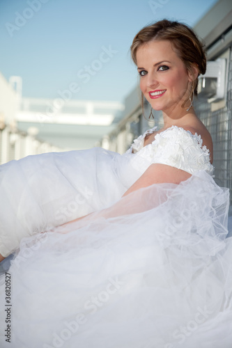 Photo: Pretty attractive blond twenties american caucasian bride woman Pretty attractive blond twenties american caucasian bride woman