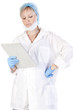 Pretty blond doctor with a folder