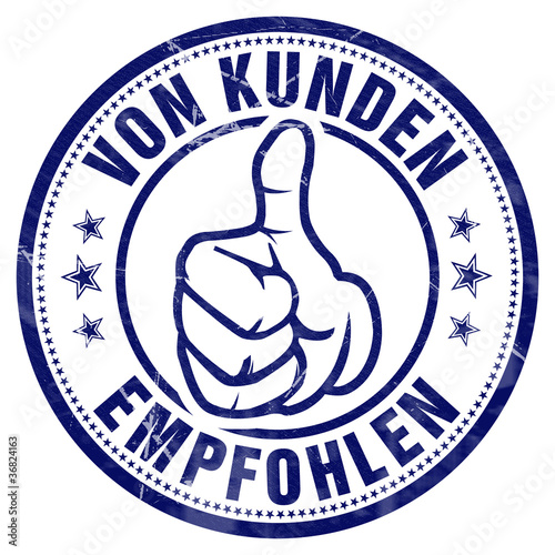 Illustration: von kunden empfohlen button stempel von kunden empfohlen button stempel