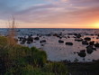 Estonian costal landscape, sunset dusk