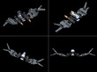 Four front views of a StarFighter in action Four front views of a StarFighter in action