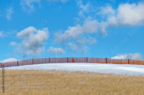 Photo: Protective Snow Fence in Field Protective Snow Fence in Field