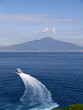 Ferry leaving Marina Piccolo, the port of Sorrento Italy