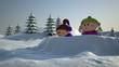 Cartoon Kids Snowball Fight - loopable Cartoon Kids Snowball Fight - loopable